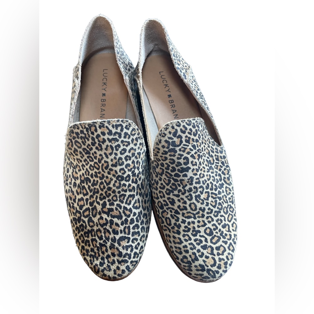 Eyelash Leopard Print Lucky Brand Cahill Loafers size 6M/36 1/2 flats